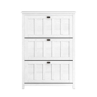 SoBuy Mueble Zapatero Con 3 Solapas Organizador Para Zapatos De Entrada O Pasillo Blanco 80 X 30 X 111 Cm Fsr162-w Sobuy Es