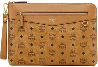 MCM Diamond Wristlet Pouch in Visetos in Brown at Nordstrom