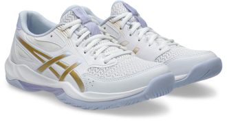 Asics Hallenschuh ASICS GEL-ROCKET 12, Damen, Gr. 43,5, wei&szlig;, champagne, Synthetik, Schuhe Hallenschuh, besonders geeignet f&uuml;r Handball und Volleyball