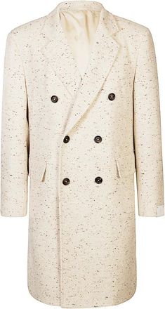 Eleventy Double-Breasted Coats, male, Beige, 2XL, Double-Breasted Cashmere Coat