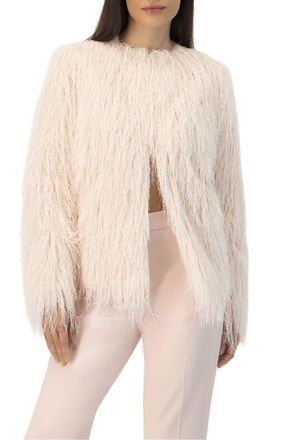 Ivonne Fringe Coat with Snap Closures in Dusty Pink at Nordstrom, Size 10