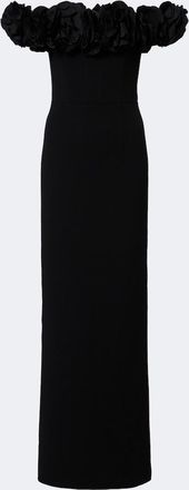 Rebecca Vallance Odetta floral-appliqu&eacute; off-shoulder cr&ecirc;pe gown