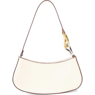 Staud Ollie Leather Shoulder Bag in Cream at Nordstrom