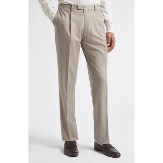 Boglioli Herringbone Stretch Virgin Wool Suit in Beige at Nordstrom, Size 58