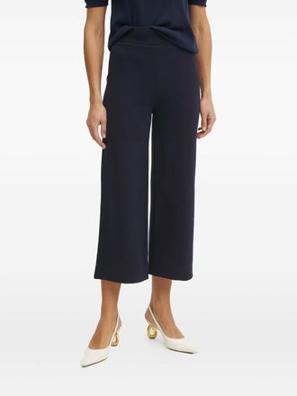 Luisa Spagnoli ribbed wide-leg trousers - women - Wool - L - Blue