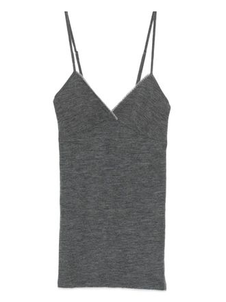 Forte_Forte Embroidered Wool Ribbed Jersey Tank Top
