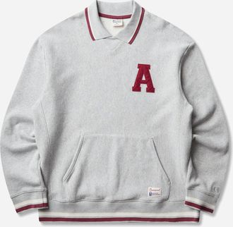 Champion Men s Modern Ametora Reverse Weave Polo Collar Sweatshirt Off White