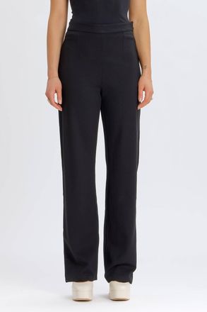 Something Navy Wide Leg Trousers In Black