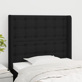 vidaXL Cabecero Con Orejas De Tela Negro 103x16x118/128 Cm Vidaxl