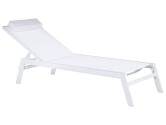 Beliani Tumbona metal blanco