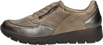 Waldl&auml;ufer K-Ramona Veterschoenen Laag - Dames - Sneakers - Grijs - 39 EU - Leer - Schoenen