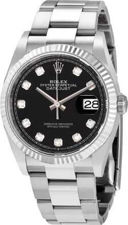 Rolex Datejust 36 Black Diamond Dial Automatic Ladies Oyster Watch 126234BKDJ