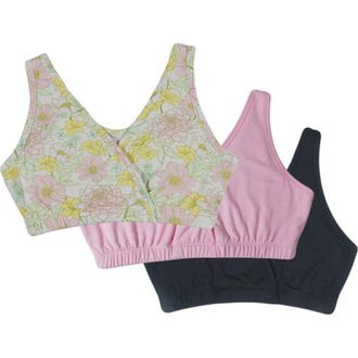 Everly Grey Paisley During & After 3-Piece Maternity/Nursing Sleep Bras in Begonia at Nordstrom, Size X-Large D