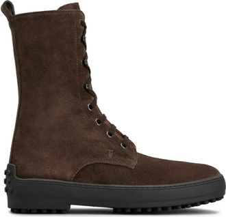 Tod's Winter Gommino Enkellaarzen - Heren - Veterlaarzen - Bruin - 37 1/2 EU - Leer - Schoenen