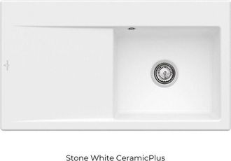 Villeroy & Boch Villeroy&boch - Fregadero Derecho Con Desag&uuml;e Autom&aacute;tico Villeroy Et Boch Subway 50, Cer&aacute;mica Blanca Piedra Plus