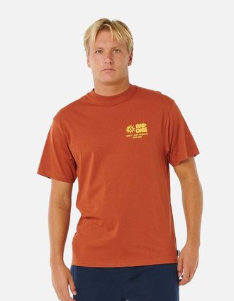 Rip Curl Mens Rip Curl Mens Pacific Rinse Glass Off Short Sleeve T-Shirt - Orange - Size: 44