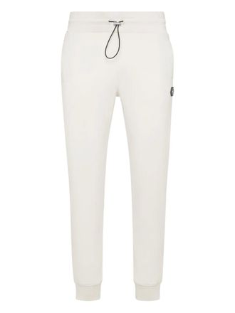Philipp Plein logo-patch track pants - men - Polyamide/Elastane/Cotton - L - Neutrals