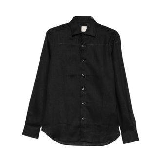 120% Lino 120% Lino, Casual Shirts, male, Black, Size: XL Casual Shirts