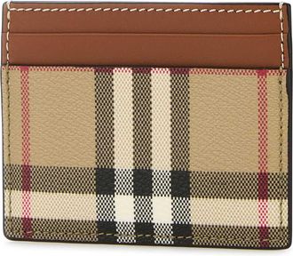 Burberry Womens Printed Canvas Card Holder Vntgchkbriarbrown Portafogli Wallet