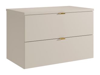 Vente-Unique Mueble de ba&ntilde;o suspendido con encimera - Beige - 80 cm - LAVENA