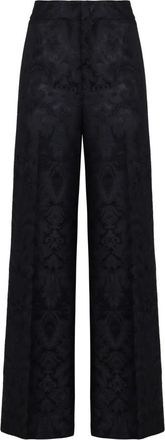 Etro Paisley Jacquard Straight-Leg Broek - Dames - Wijde Broeken - Zwart - S - Broeken