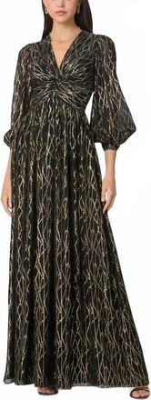 Shoshanna Rosalie Maxi Dress In Jet/gold