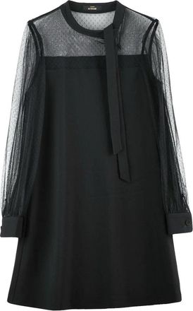 Twin-Set Black Polyester Viscose Elastane Womens Tunic Dress