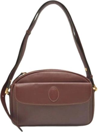 Cartier Pre-owned Shoulder Bags, female, Red, Size: ONE SIZE Pre-owned Leather Shoulder Bag