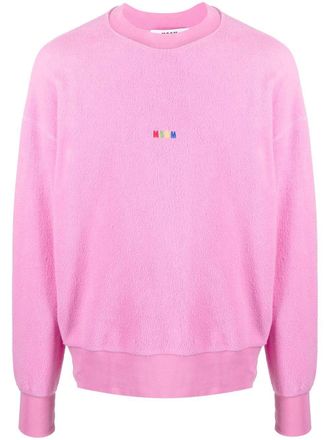 Msgm logo-embroidered fleece sweatshirt - Pink