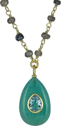 Rachel Reinhardt Jewelry 14K Over Silver Gemstone Wire Wrap Chain Necklace