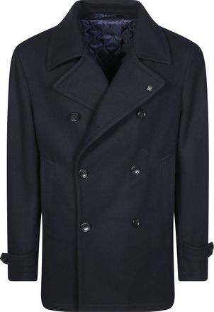 Tagliatore Double-Breasted Picot Panno Wool Peacoat