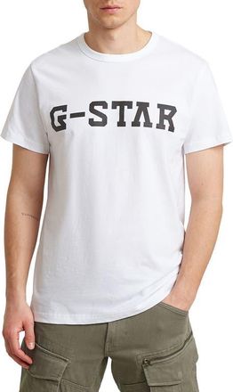 G-Star Logo Organic Cotton Graphic T-Shirt in White at Nordstrom, Size Xx-Large