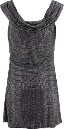 Giuseppe Di Morabito Womens Mini Dress With Rhinestones, Grey Viscose