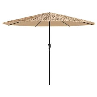 Berkfield Home Durable Garden Parasol with Steel Pole Brown 324x324x247 cm | Size: 324 x 324 x 247 cm