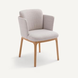 AM.PM Tafelstoel met eiken poten en stof Jabote