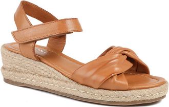 Jones Bootmaker Womens Randine Adjustable Fasten Leather Espadrilles - Tan - Size UK 8