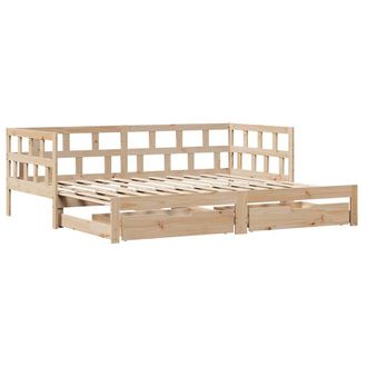 Berkfield Home Versatile Daybed with Trundle & Drawers without Mattress 80x200 cm in Light Tan