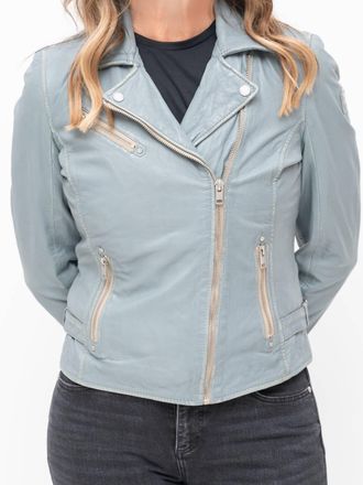 Mauritius Sofia Leather Jacket In Winter Sky