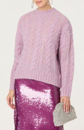 ASTR the Label Violette Cable Stitch Sweater in Lavender at Nordstrom Rack, Size Large