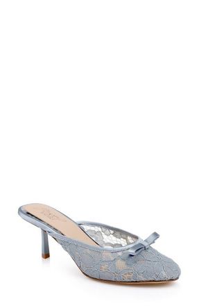 Badgley Mischka Elliot Mule in Mist Blue Satin at Nordstrom, Size 9.5