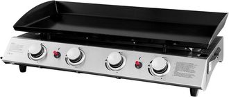 Happy Garden Plancha de gas 4 quemadores 10kW en acero negro