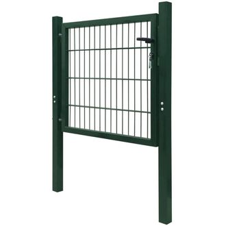 Berkfield Home Durable Fence Gate Steel Green 105x150 cm
