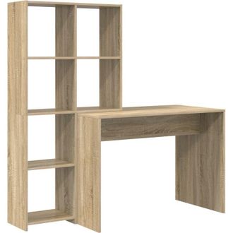 vidaXL Escritorio Con Estante Roble Sonoma 138.5 X 55 X 143 Cm Vidaxl