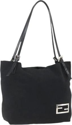 Fendi Pre-owned Shoulder Bags, female, Black, Size: ONE SIZE Pre-owned Nylon Shoulder Bag