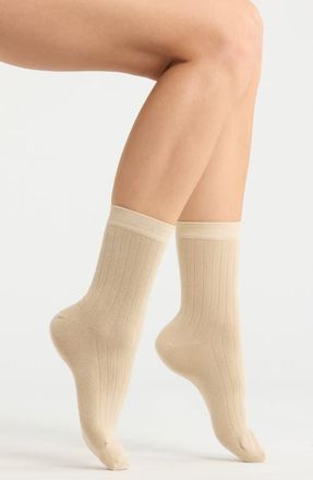 Nordstrom Ribbed Dress Socks in Beige Oatmeal at Nordstrom, Size 9