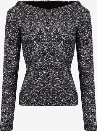 Stella McCartney Schmaler schulterfreier Pullover mit Pailletten