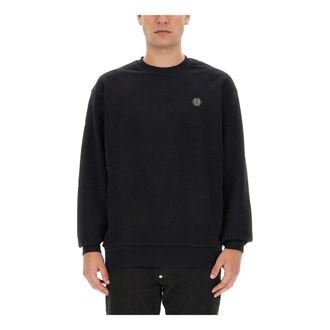 Philipp Plein Sweatshirts, male, Black, Size: L Sweatshirt With Rhinestone Logo