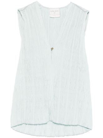 Forte_Forte pleated top - women - Polyester/Viscose - II - Blue