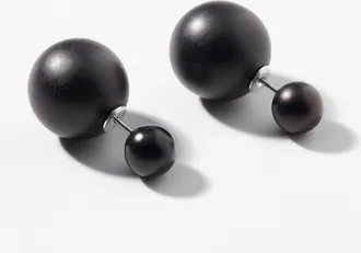 Simons Womens Monochrome bead double-sided earrings