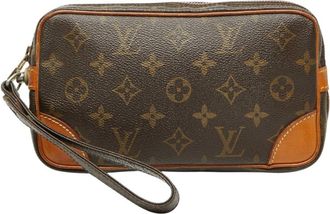 Louis Vuitton Brown Pvc Leather Clutch Bag (Pre-Owned)